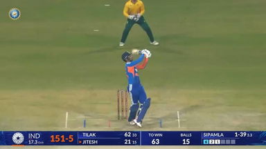 IND vs SA 2025, 2nd T20I: Jitesh Sharma Six