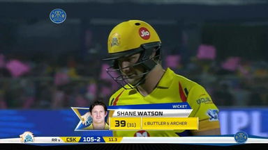 M43: RR vs CSK –  Shane Watson Wicket