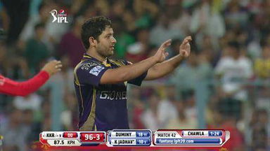 M42: KKR vs DD – Kedar Jadhav Wicket