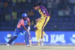 TIMBER! Saima Thakor cleans up the set Harmanpreet Kaur