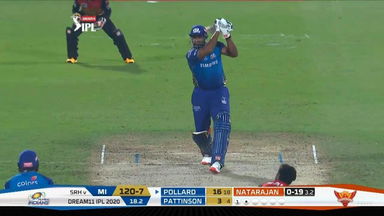 M56: SRH vs MI – Kieron Pollard Six