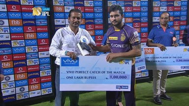 M30: RPS vs KKR  – VIVO perfect catch of the match – Manish Pandey