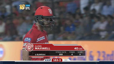 M22: KXIP vs MI – Glenn Maxwell Wicket