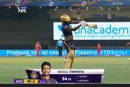 M45: KKR vs PBKS – Rahul Tripathi Wicket