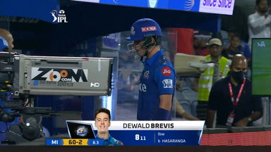 M18: RCB vs MI – Dewald Brevis Wicket