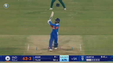 IND vs SA 2025, 1st T20I: Tilak Varma Six