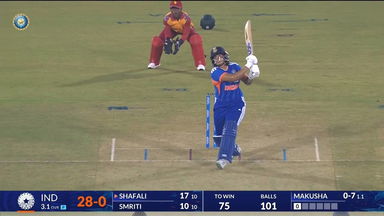 IND-W vs ZIM-W 2026, 2nd T20I: Shafali Verma Six