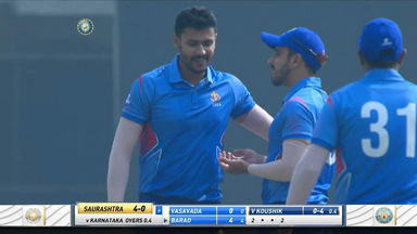 Syed Mushtaq Ali Trophy 2021-22 Pre QF2, Karnataka vs Saurashtra: Fall of wickets