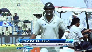 India VS NZ 2016, 2nd Test day 3 - Jeetan Patel Wicket