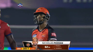 M50: DC vs SRH – Nicholas Pooran Wicket