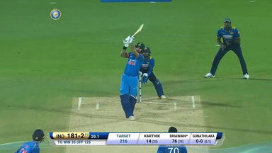 IND vs SL 2017, 3rd ODI: Shikhar Dhawan Six