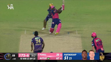 M31: KKR vs RR – Rovman Powell Six