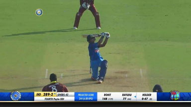 IND vs WI 2018, 4th ODI: Ambati Rayudu Six