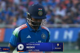 IND vs WI 2026, 3rd ODI: Nitish Kumar Reddy Wicket