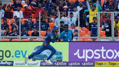 Safe hands: Prerak Mankad pulls off brilliant running catch