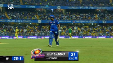 M12: MI vs CSK – Rohit Sharma Wicket