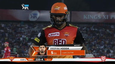 M16: KXIP vs SRH – Deepak Hooda Wicket