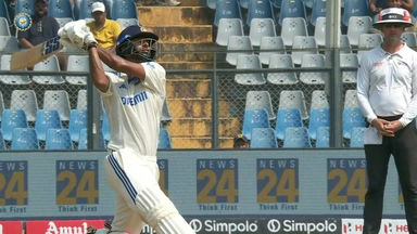 On the attack: Washington Sundar accumulates crucial runs