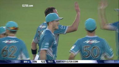CLT20 2013 M6: TTN vs BRI   –   Fall Of Wickets