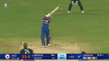IND vs NZ 2026, 5th T20I: Abhishek Sharma Six