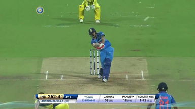 IND vs AUS 2017, 4th ODI: Manish Pandey Six