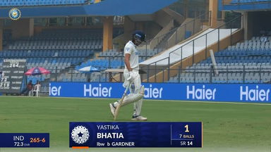 IND-W vs AUS-W 2023-24, 1st Test: Yastika Bhatia Wicket