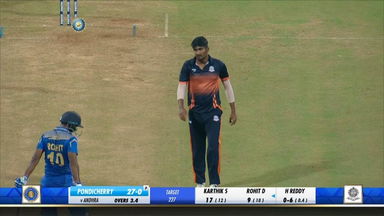 M Harishankar Reddy 3/35 against Pondicherry