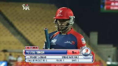 M2: CSK vs DD – Yuvraj Singh Wicket
