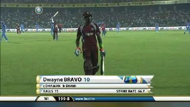 2ND ODI: IND vs WI – Dwayne Bravo Wicket