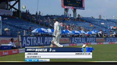 IND vs SA 2019, 2nd Test, Day 3: Anrich Nortje Wicket