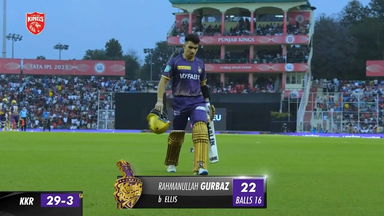 M02: PK vs KKR  – Rahmanullah Gurbaz  Wicket