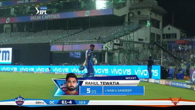 M16: DC vs SRH – Rahul Tewatia Wicket