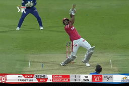 M13: KXIP vs MI – Krishnappa Gowtham Six