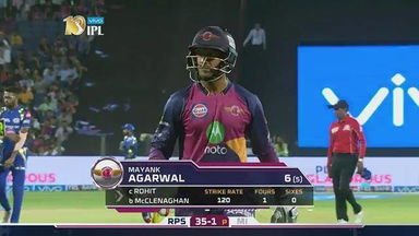 M2: RPS vs MI – Mayank Agarwal Wicket
