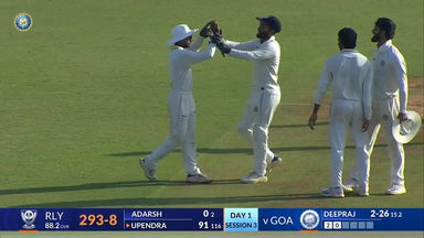 Ranji Trophy 2023/24, Railways vs Goa: Railways 1st Innings Fall of Wickets