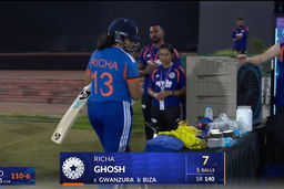 IND-W vs ZIM-W 2026, 1st T20I: Richa Ghosh Wicket