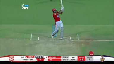 M44: KXIP vs KKR – Ravichandran Ashwin Six