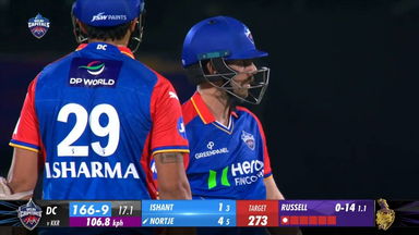 M16: DC vs KKR – Anrich Nortje Wicket