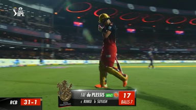 M36: RCB vs KKR – Faf Du Plessis Wicket