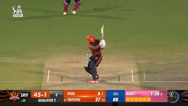 Q2: SRH vs RR – Rahul Tripathi Six