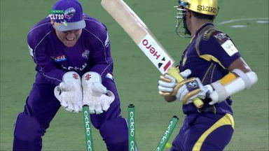 M21: KKR vs HOB –  Robin Uthappa Wicket