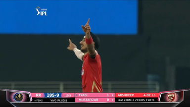 M32: PBKS vs RR  – Fall of Wickets