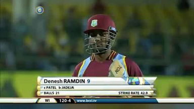 4TH ODI: IND vs WI – Denesh Ramdin Wicket