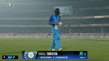 IND vs SL 2023, 3RD T20I: Rahul Tripathi  Wicket