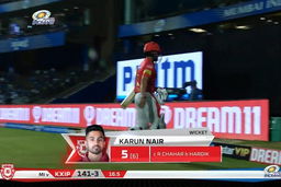M24: MI vs KXIP – Karun Nair Wicket