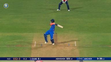 IND vs ENG 2025, 5th T20I: Shivam Dube Six