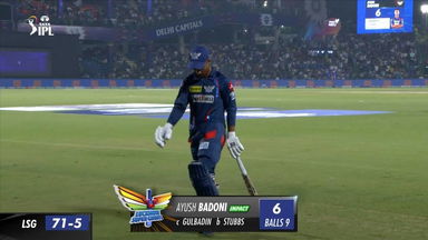 M64: DC vs LSG – Ayush Badoni Wicket