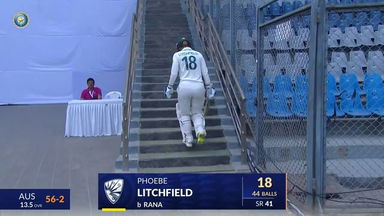 IND-W vs AUS-W 2023-24, 1st Test: Phoebe Litchfield Wicket