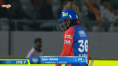 Wicket: Match 17, Gujarat Giants vs Delhi Capitals, WPL 2026: Sneh Rana Wicket