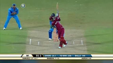 4TH ODI: IND vs WI – Marlon Samuels Six